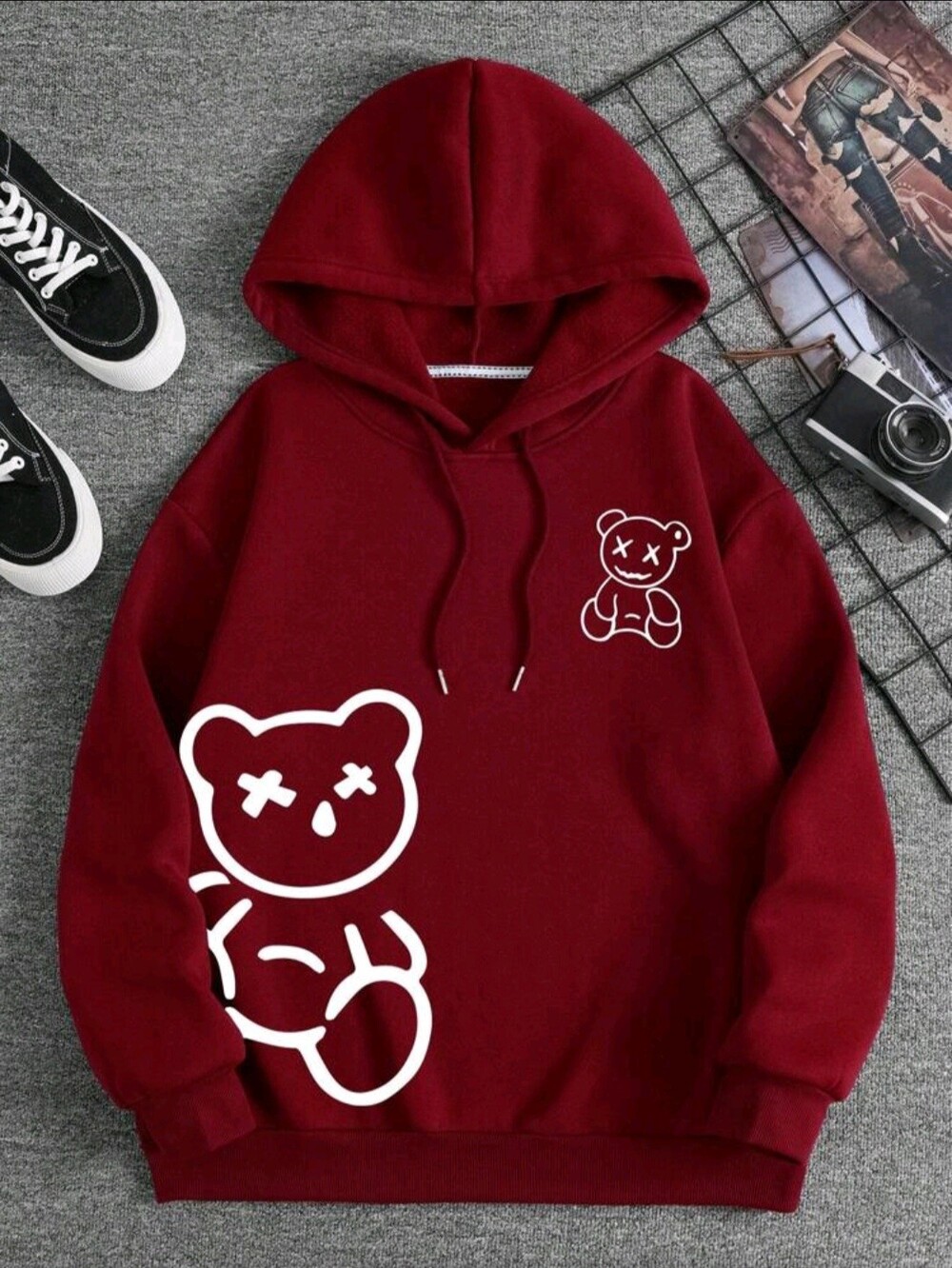 Red Graphic Pullover Hoodie XL